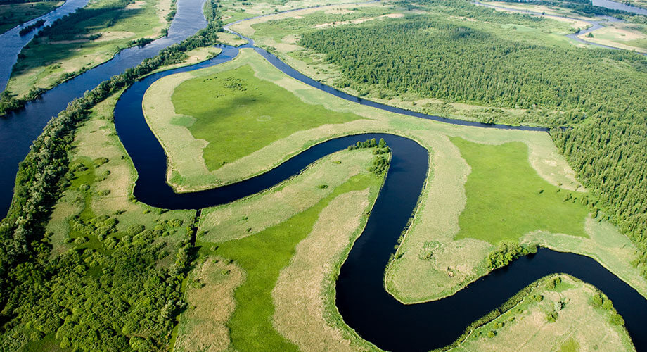 Aerial view of river